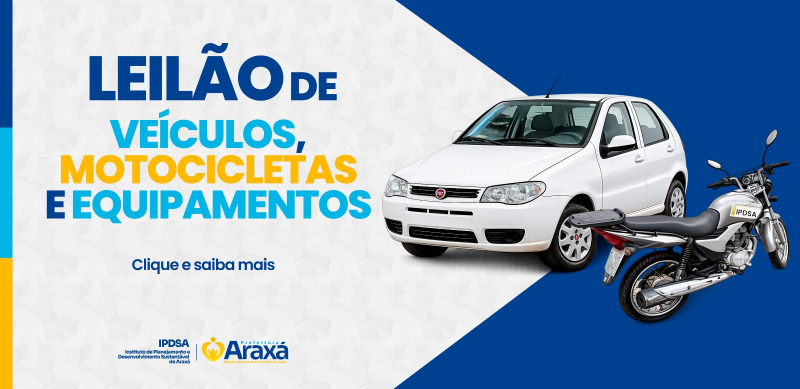 IPDSA realiza leilão on-line com veículos, motocicletas e equipamentos